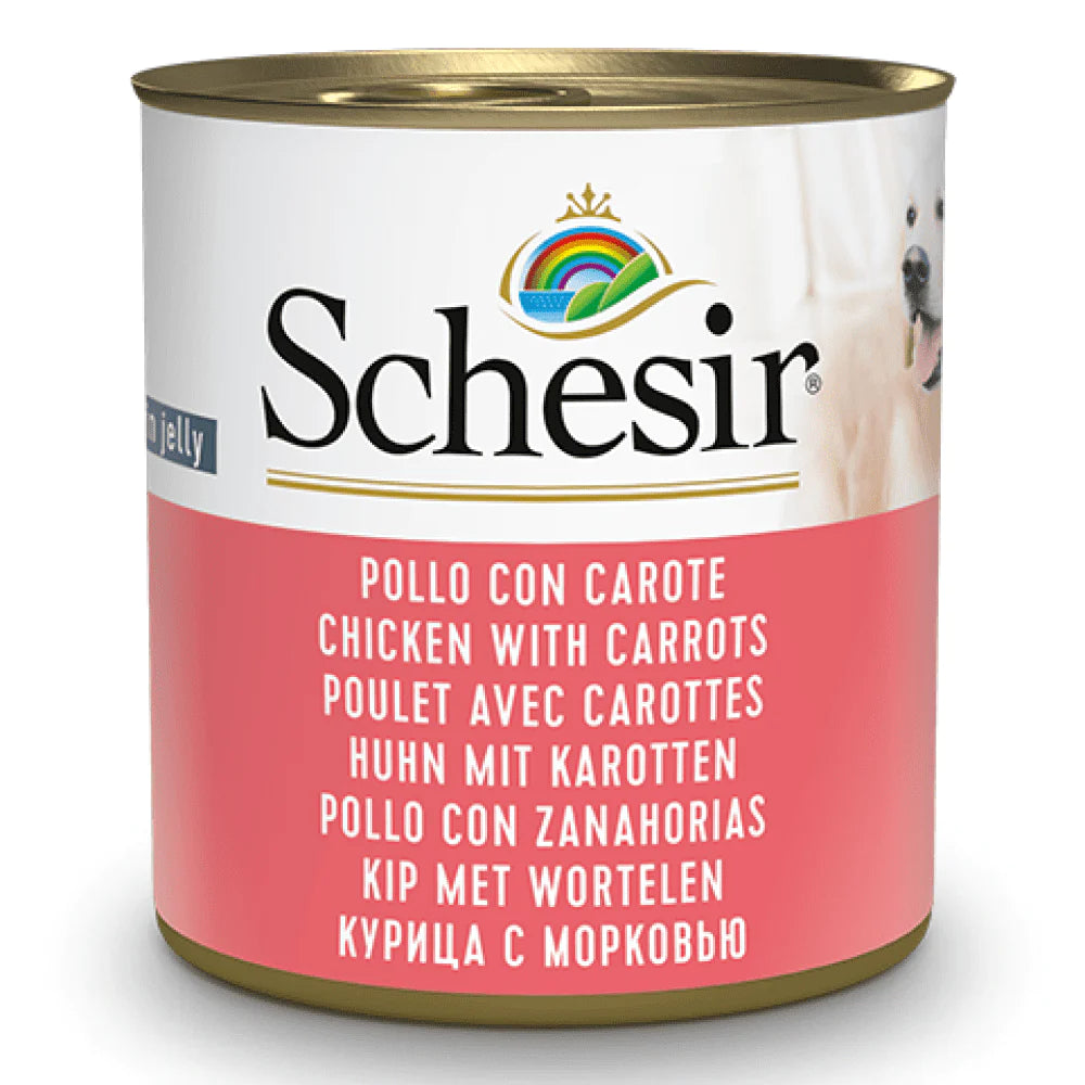 Schesir Chicken and Rice with Carrot in Jelly Dog Wet Food 285 g