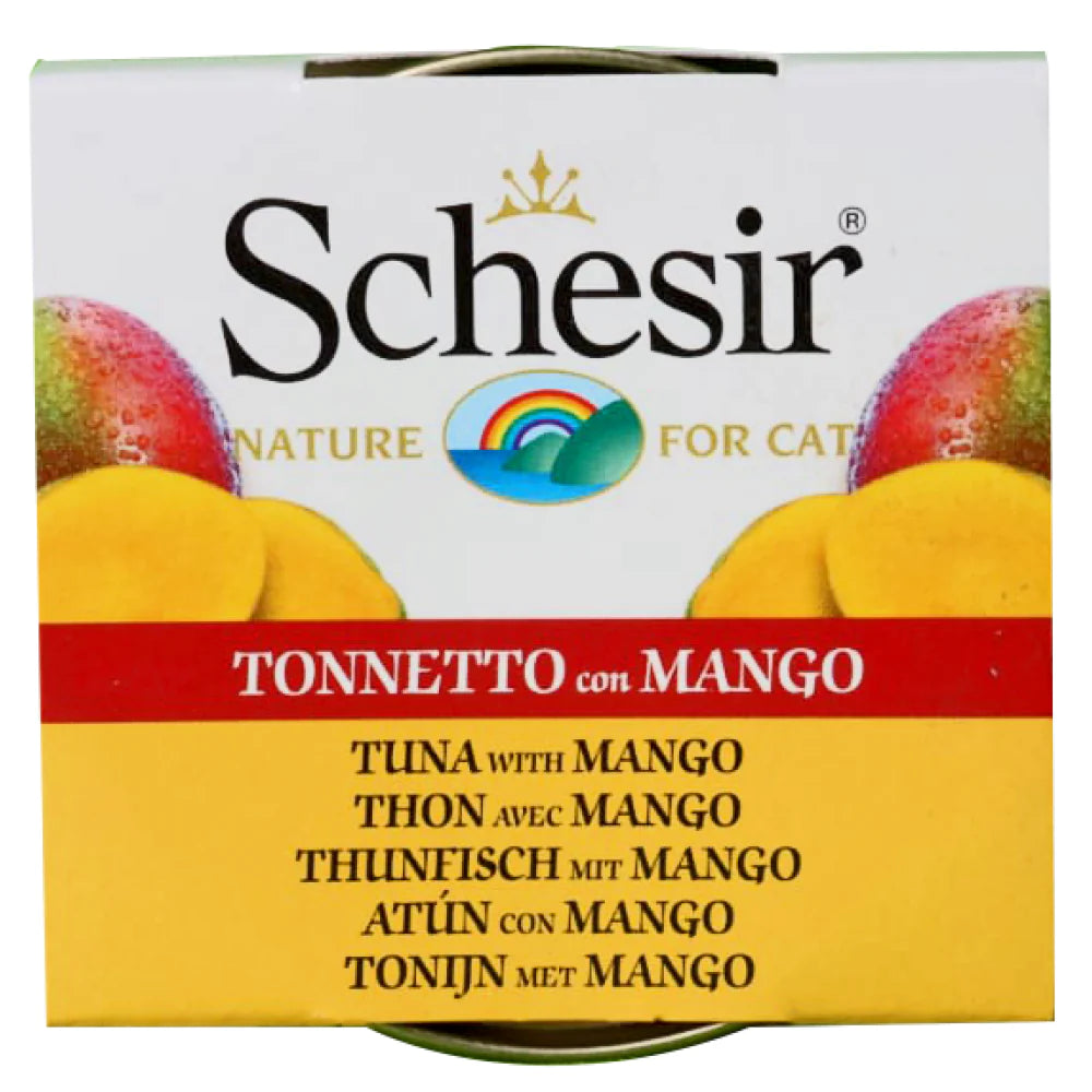 Schesir Cat Tuna White Meat Rice With Mango In Solution, 75 g
