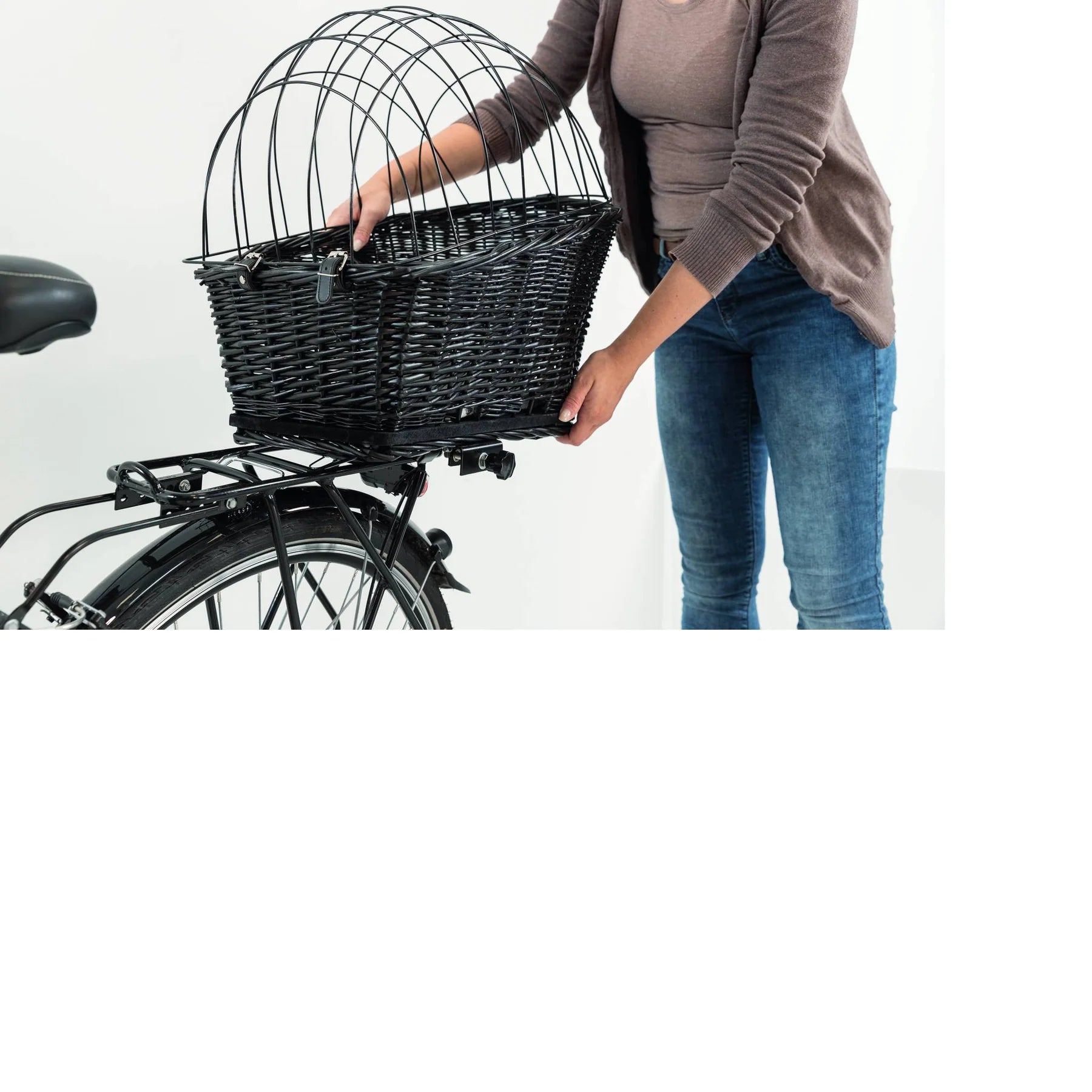 Trixie Bicycle Basket for Bike Racks, Willow