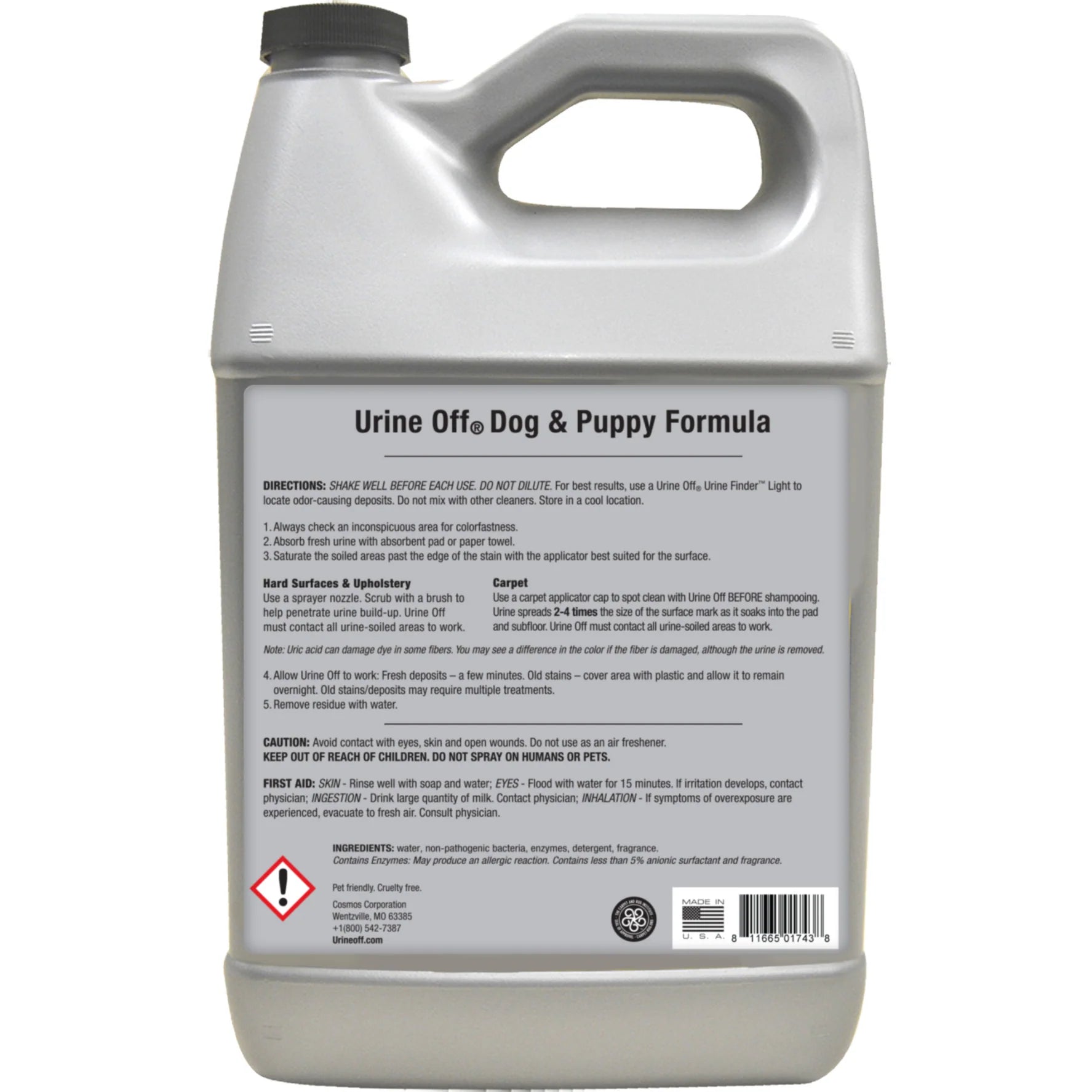 Urine OFF™ Dog Odour & Stain Remover Gallon, 3.8 Litres