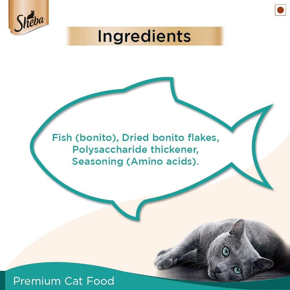 Sheba Rich Premium Wet Adult Cat Food (Fish with Dry Bonito Flake) 35g