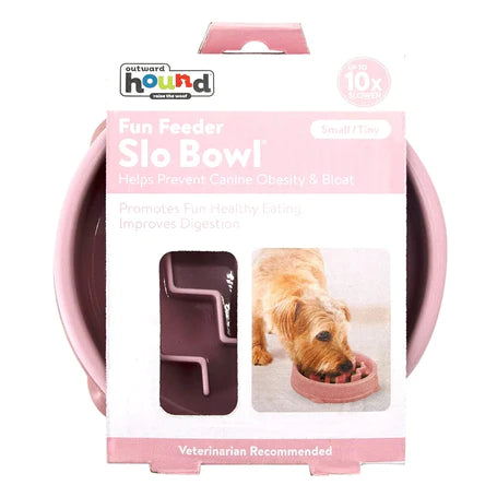 Fun Feeder Slo Bowl, Slow Feeder Dog Bowl, Small, 14.6 cm, Pink