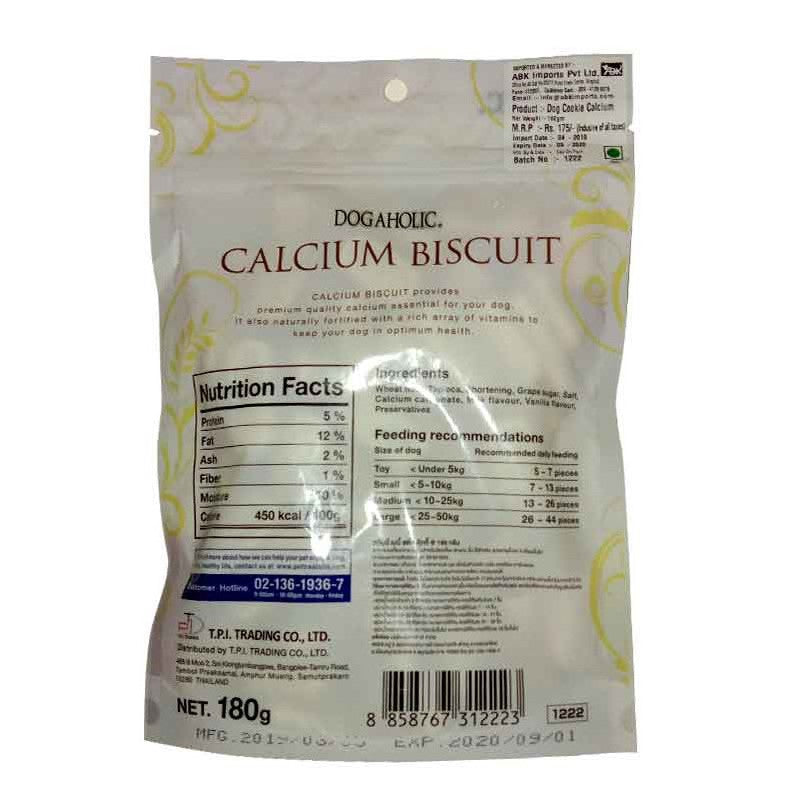 Rena Dogaholic Calcium Biscuit For All Dog Breeds, 180gm