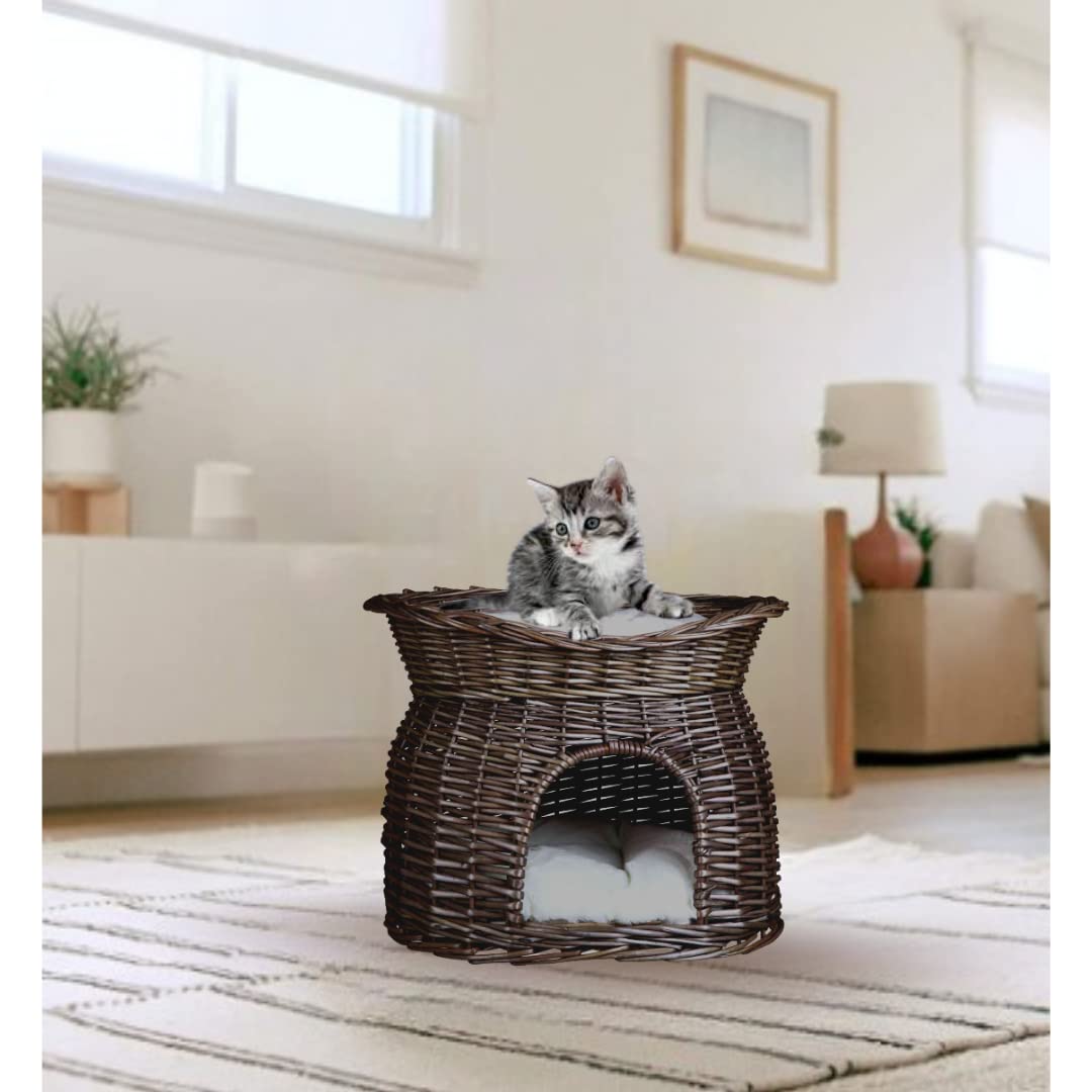 Wicker Cave with Bed on Top for Cats/ Dogs by Trixie