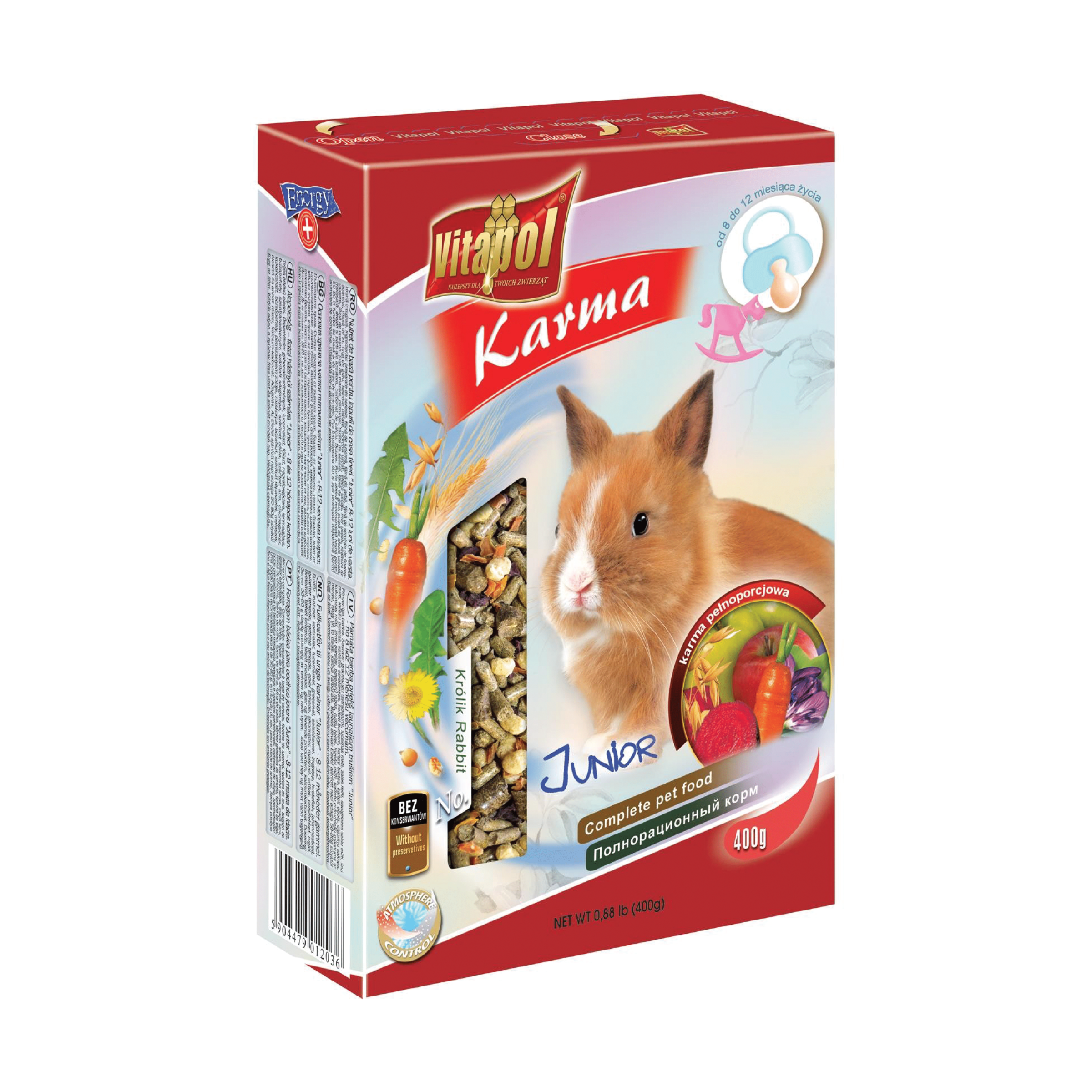 Vitapol Complete Junior Food For Young Rabbits 400g (Pack of 2)
